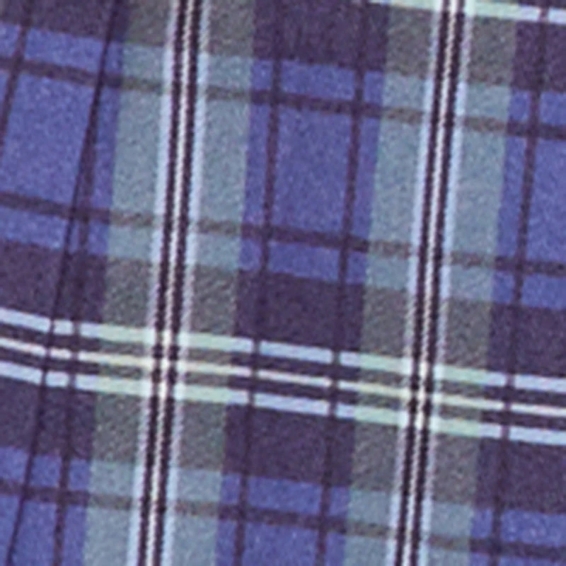 Embroidered Graphic Patch Plaid Pleated Skirt