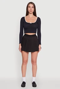 Womens Trendy High Waisted Pleated Mini Skirt,