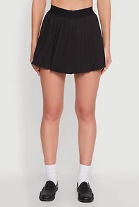 Womens Trendy High Waisted Pleated Mini Skirt,