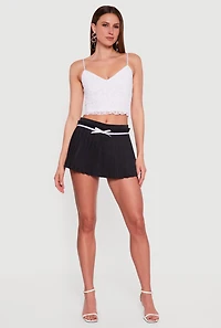 Bow Detail Pleated Skort