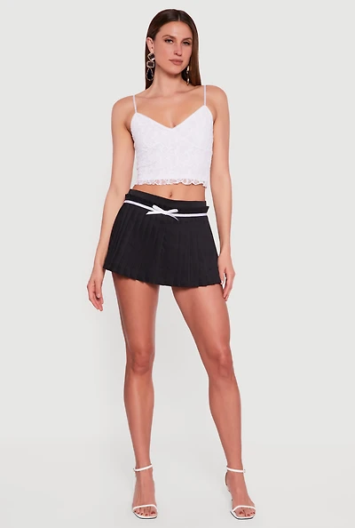 Bow Detail Pleated Skort