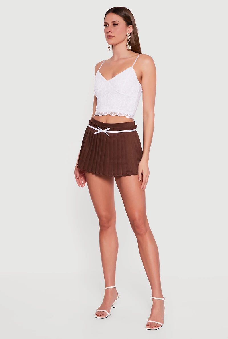 Bow Detail Pleated Skort
