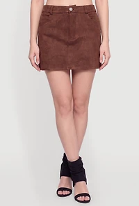 Faux Suede High Waisted Pencil Skirt