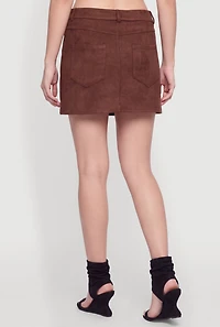 Faux Suede High Waisted Pencil Skirt