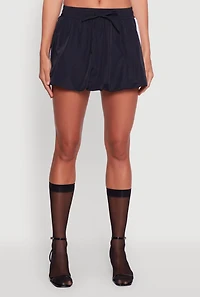 Contrast Trim Windbreaker Bubble Skirt