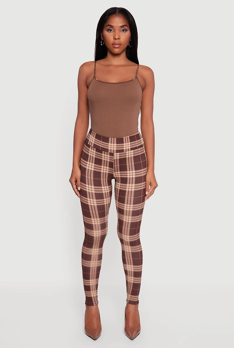 Womens Patterned Fleece Lined Leggings,