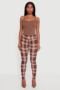 Womens Patterned Fleece Lined Leggings,
