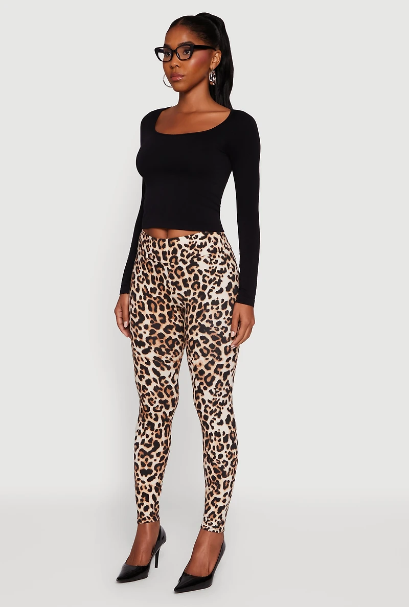 Womens Patterned Fleece Lined Leggings,