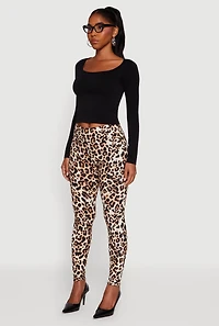 Womens Patterned Fleece Lined Leggings,