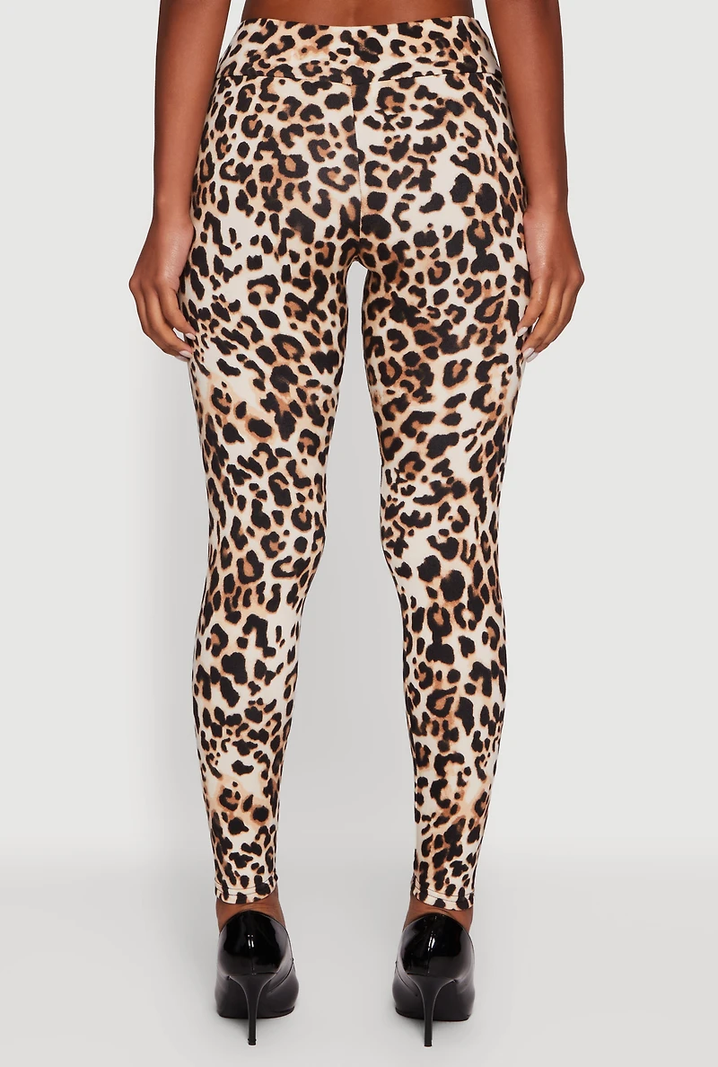 Womens Patterned Fleece Lined Leggings,