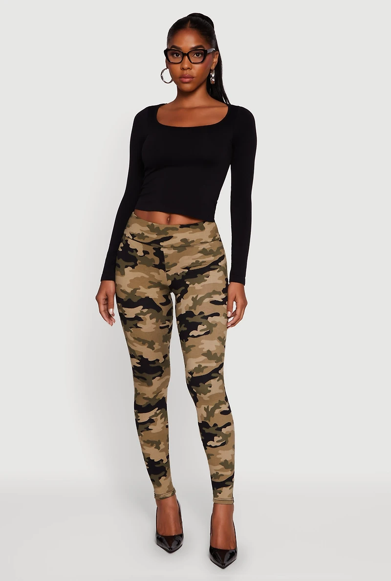 Patterned Fleece Lined Leggings