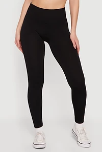 Fleece Lined Waffle Knit Waist Leggings