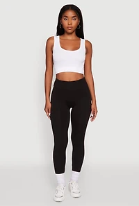 Womens Soft Brushed Knit High Waisted Leggings,