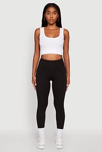 Womens Soft Brushed Knit High Waisted Leggings,