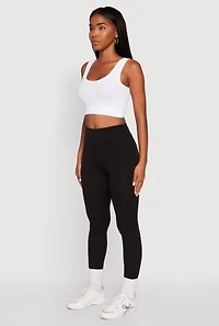 Womens Soft Brushed Knit High Waisted Leggings,
