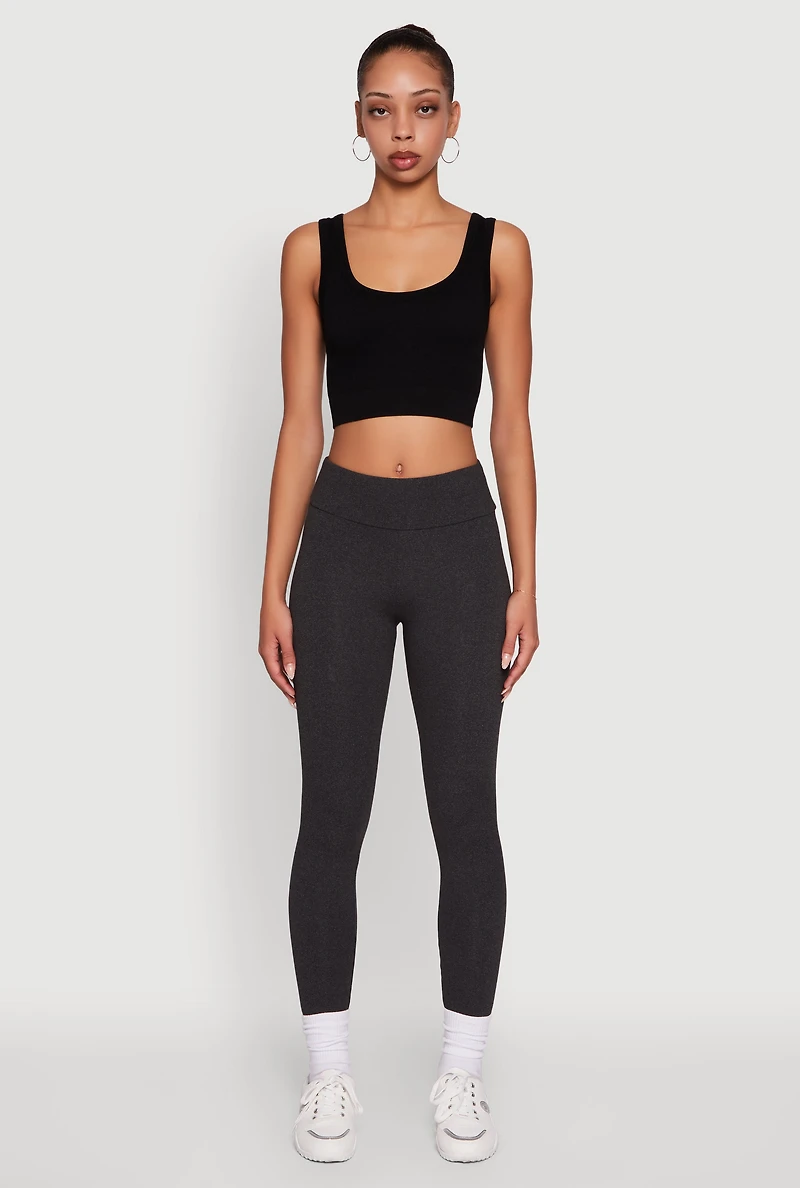 Soft Brushed Knit High Waisted Leggings