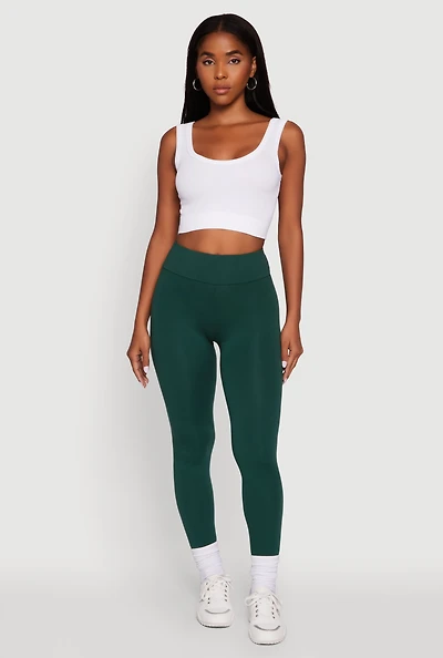 Womens Soft Brushed Knit High Waisted Leggings,