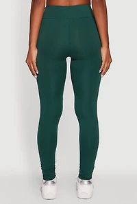 Womens Soft Brushed Knit High Waisted Leggings, Green, Size XL