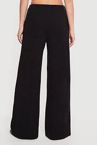 Brushed Knit Wide Leg Drawstring Pants