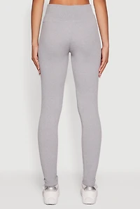 Womens Ribbed Seamless High Waisted Leggings, Grey, Size S-M