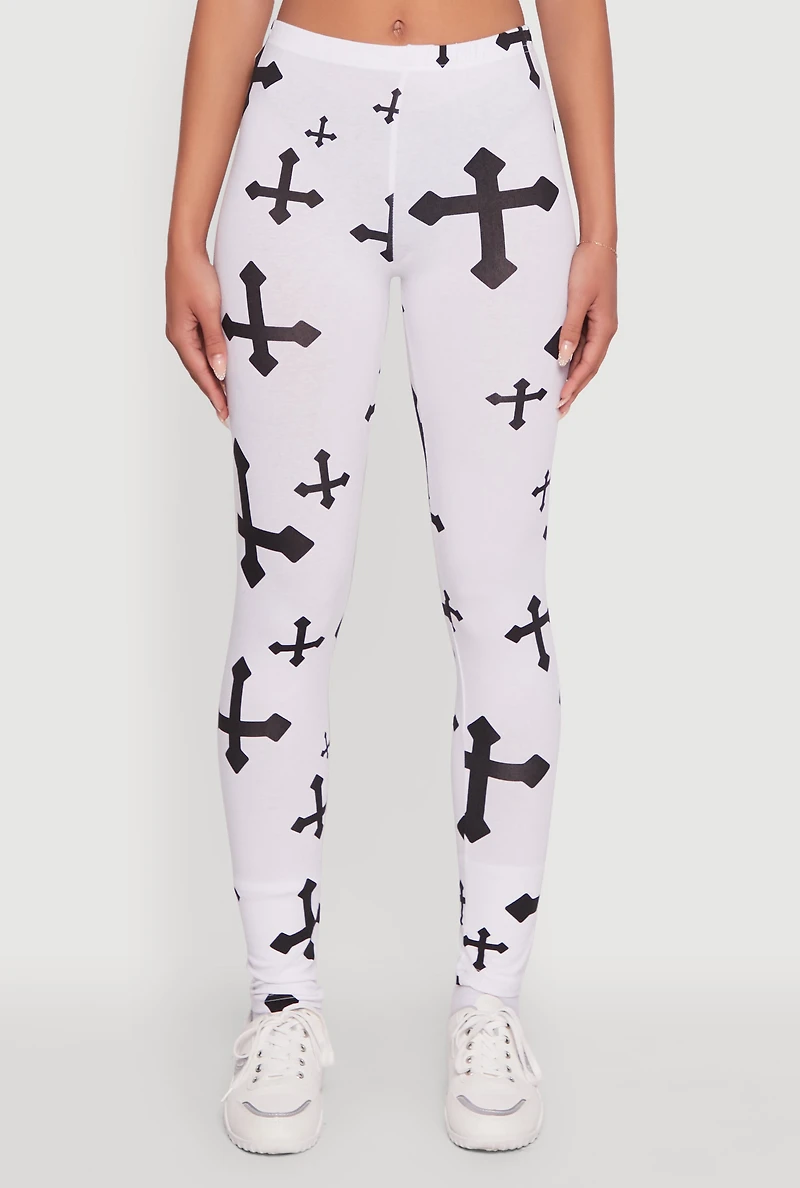 Assorted Cross Print Leggings