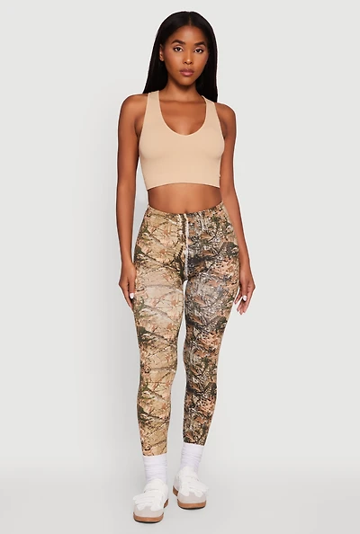 Womens High Waisted Hunter Camo Leggings, Multi, Size M