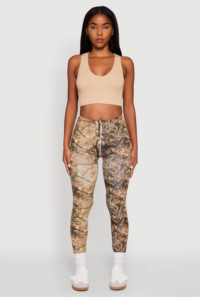 Womens High Waisted Hunter Camo Leggings, Multi, Size M