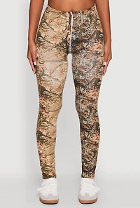 Womens High Waisted Hunter Camo Leggings, Multi, Size M