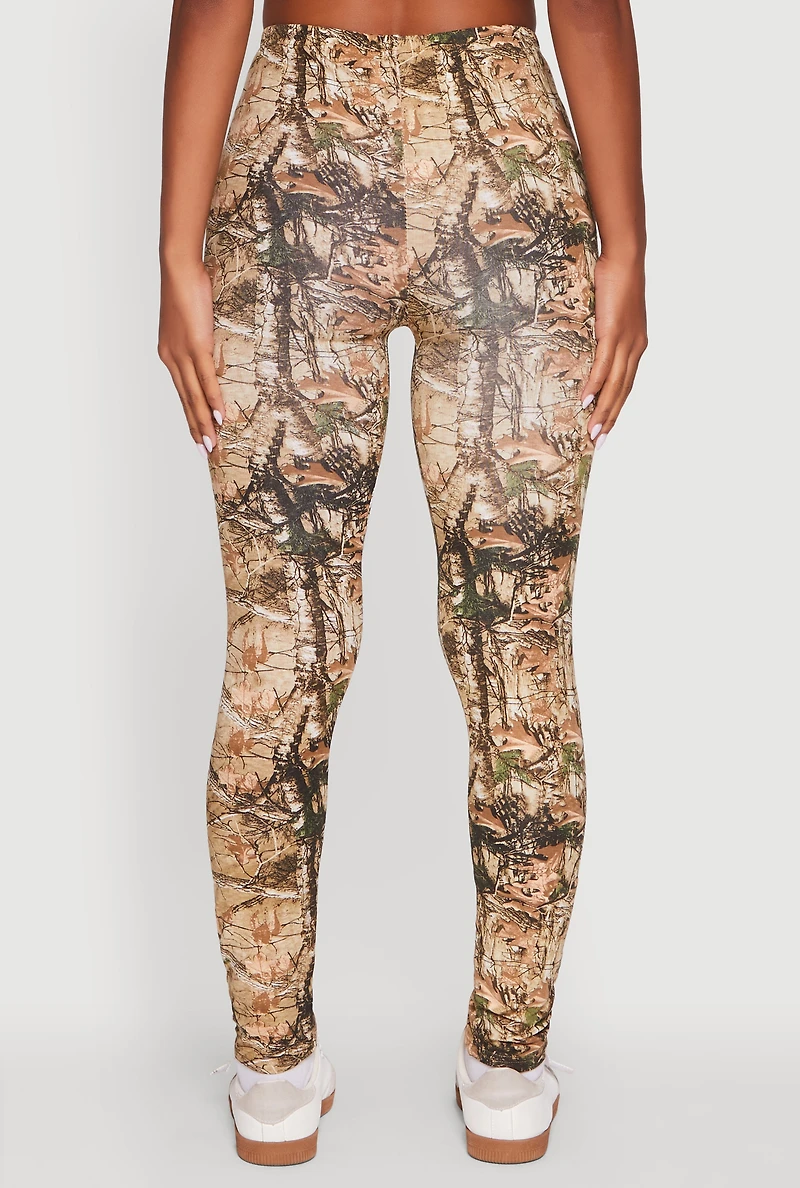 Womens High Waisted Hunter Camo Leggings, Multi, Size M