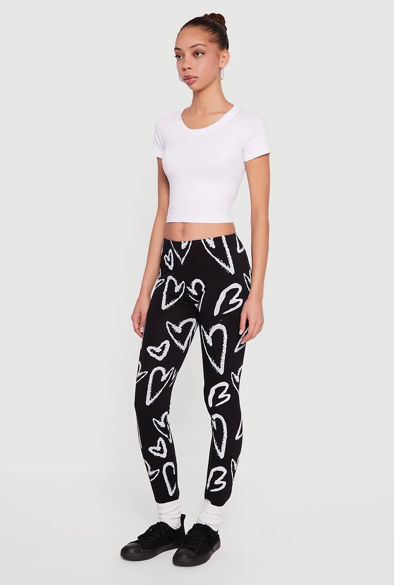Heart Print Leggings