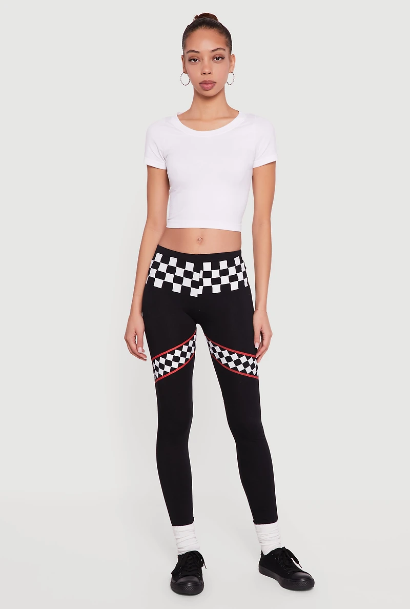Checkered Print Leggings