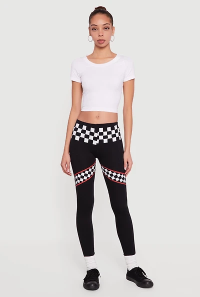 Checkered Print Leggings