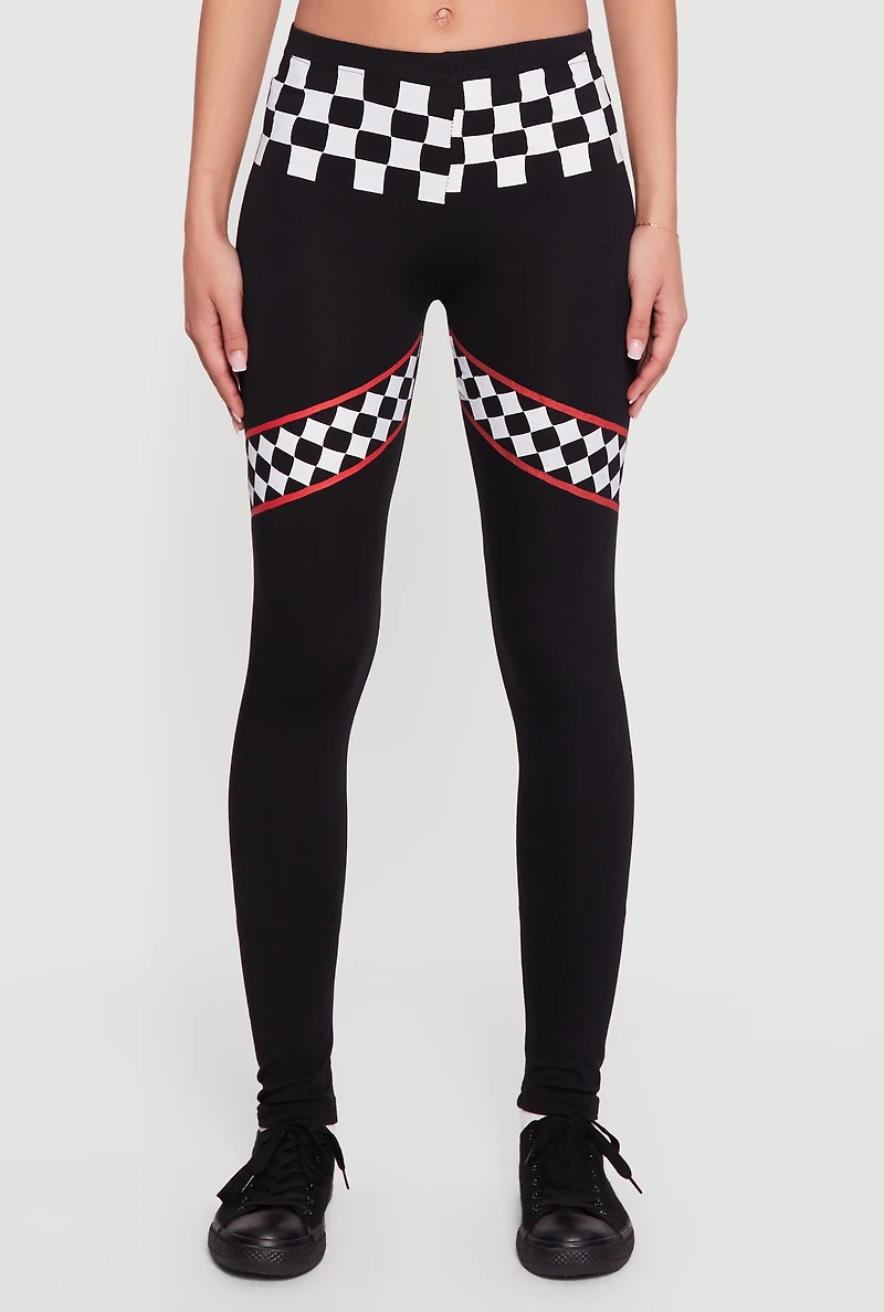 Checkered Print Leggings