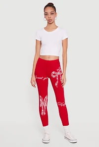 Sweet Girl Bow Graphic Leggings