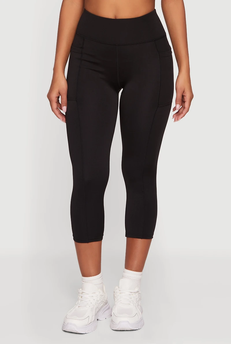 High Waisted Side Pocket Capri Leggings