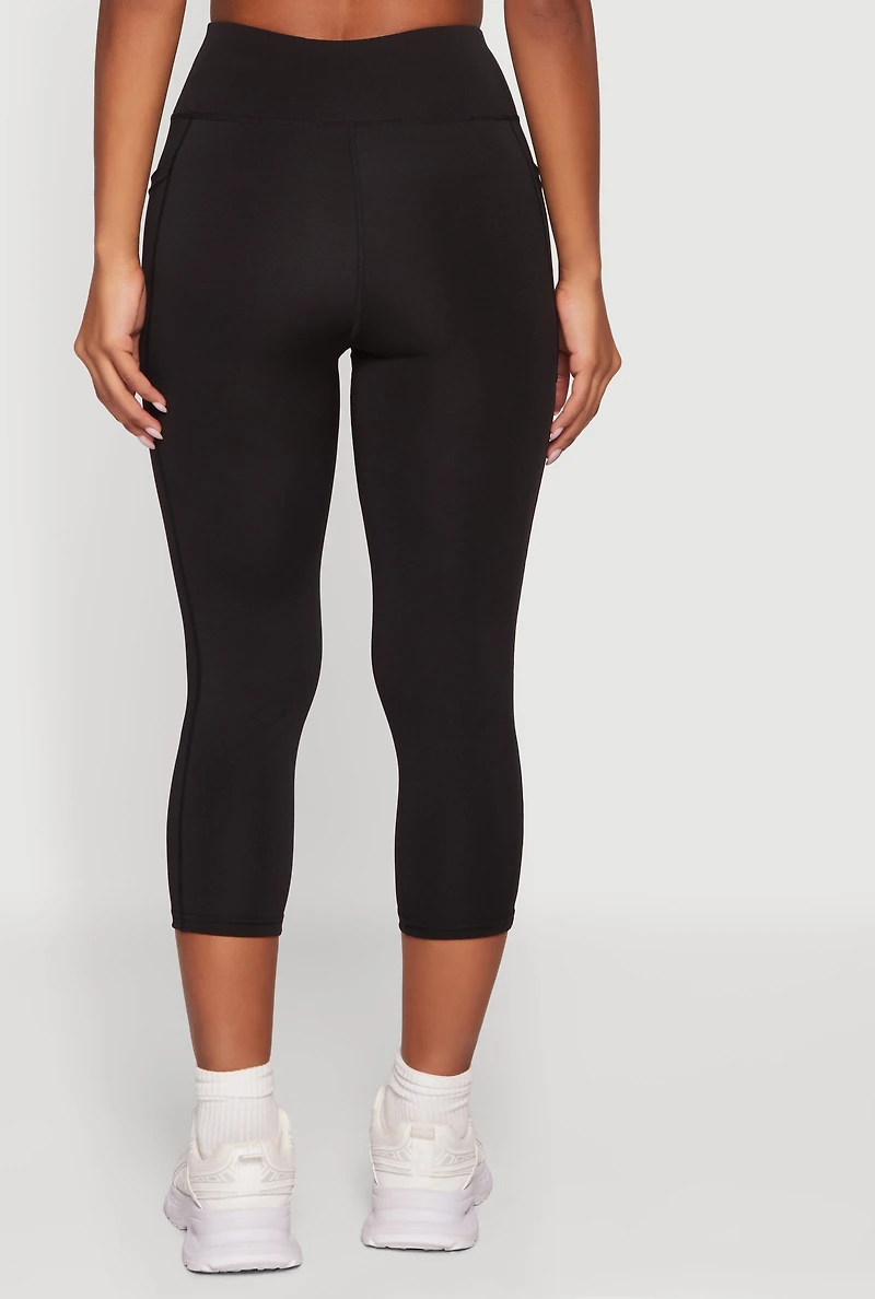 High Waisted Side Pocket Capri Leggings