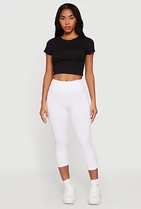 High Waisted Side Pocket Capri Leggings