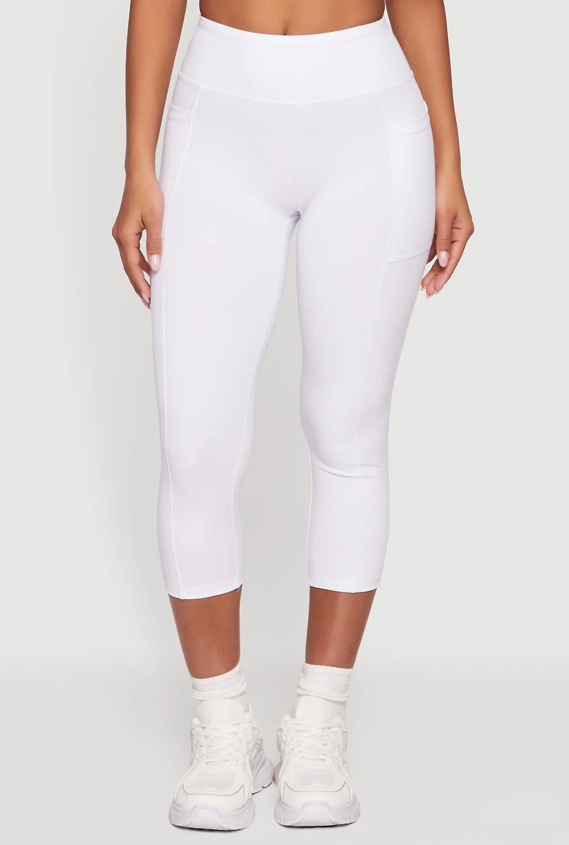 High Waisted Side Pocket Capri Leggings
