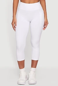 High Waisted Side Pocket Capri Leggings