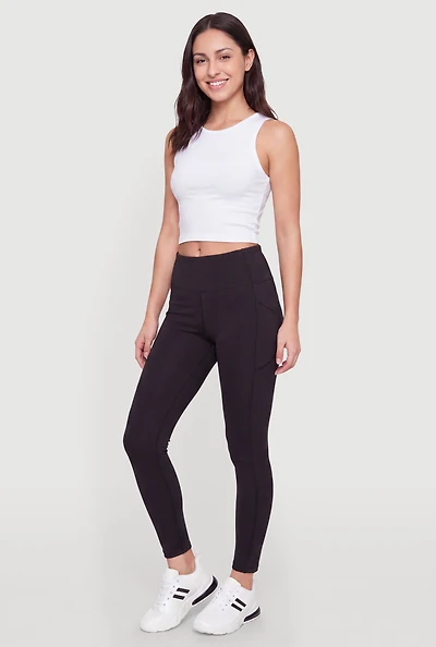 High Waisted Active Leggings with Cell Phone Pockets