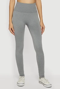 High Waisted Waffle Knit Fleece Lined Leggings