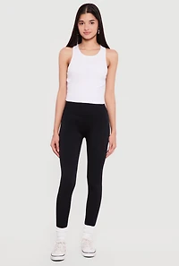 Waffle Knit Wide Waist Leggings