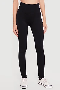 Waffle Knit Wide Waist Leggings