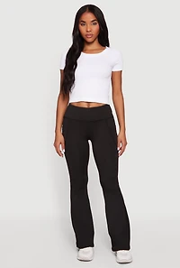 Trendy Cell Phone Pocket Flare Leg Yoga Pants