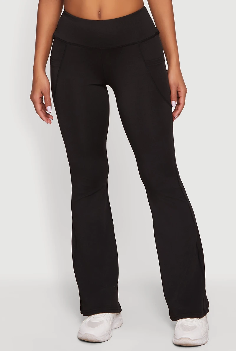 Trendy Cell Phone Pocket Flare Leg Yoga Pants