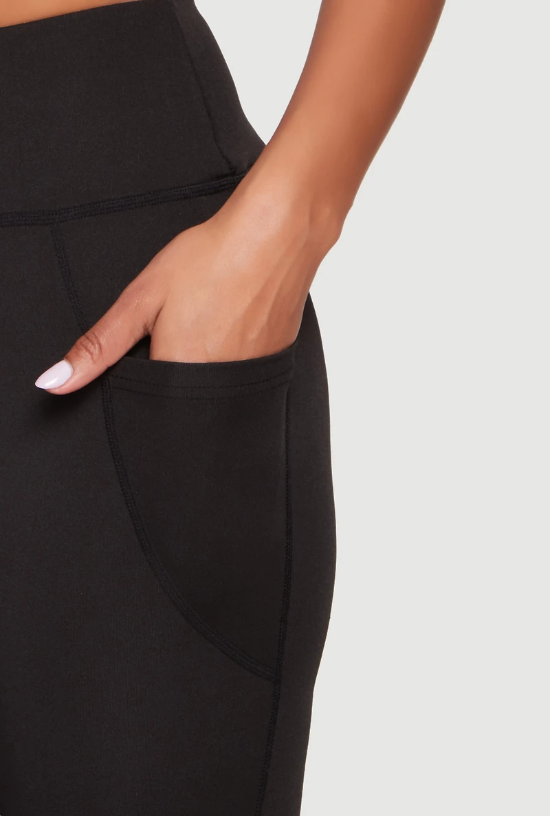 Trendy Cell Phone Pocket Flare Leg Yoga Pants