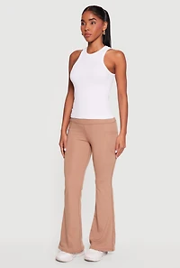 Trendy Cell Phone Pocket Flare Leg Yoga Pants