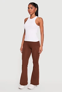 Trendy Cell Phone Pocket Flare Leg Yoga Pants