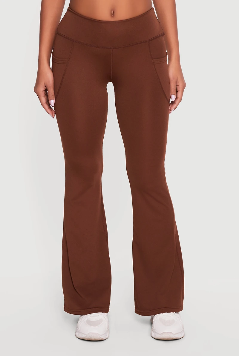 Trendy Cell Phone Pocket Flare Leg Yoga Pants