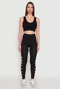 Womens Blessed Graphic High Waisted Leggings, Black, Size L-XL